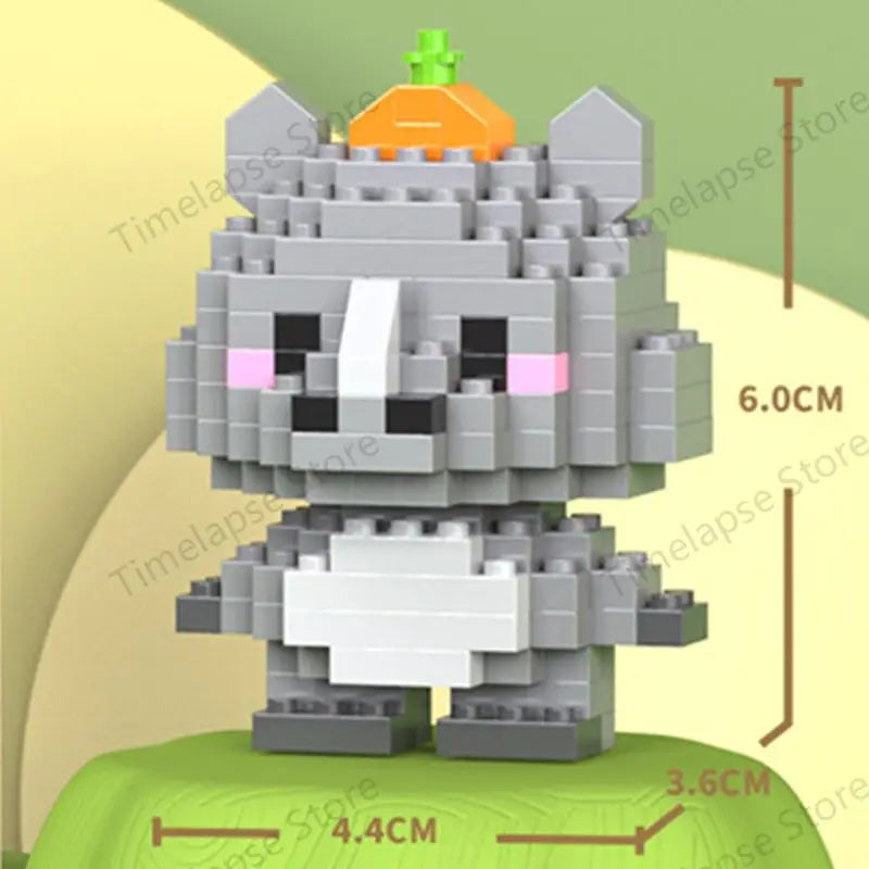 DIY Cute Animals Lion Corgi Dolphin Hamster Rabbit Dog Cats Fish Tanks Building Blocks Kit Girl Bricks Model Toy