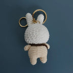 Cute Rabbit Doll Crochet Keyrings Handmaking Knitting Rabbit Keychains Cartoon Carrot Rabbit Keyrings Pendant Custom Accessories
