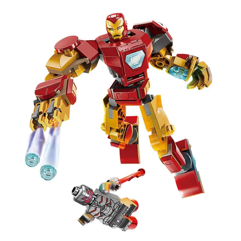 76302 76307 Superhero Bricks Avengers Thor Iron Man Thanos Assemble Compatible Action Figure Toy Building Blocks Model Ornament