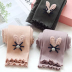 Bunny Butt Leggings for Girls - Playful Cotton Pants with Fluffy Tail Ear Details Perfect for Toddler Little Girl Everyday Wear