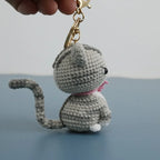 Exquisite Kitten Doll Crochet Keychain For Bag Pendant Knitted Small Cat Doll Keyrings Cute Kitten Keychain Custom Accessories