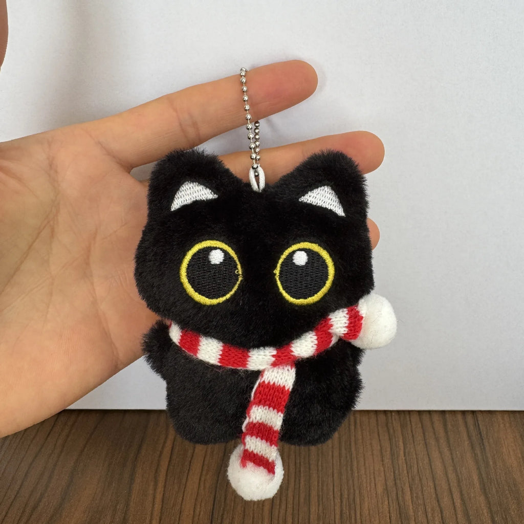 Assorted Style Black Cat Plush Shape Bag Charm Cute Black Cat Plush Toy Keychain Backpack Hanging Bag Decoration Holiday Gifts