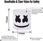 Halloween LED DJ Mask Lifelike Marshmello Mask Breathable Helmet Mask Durable Carnival Festival Halloween Party Props Cosplay