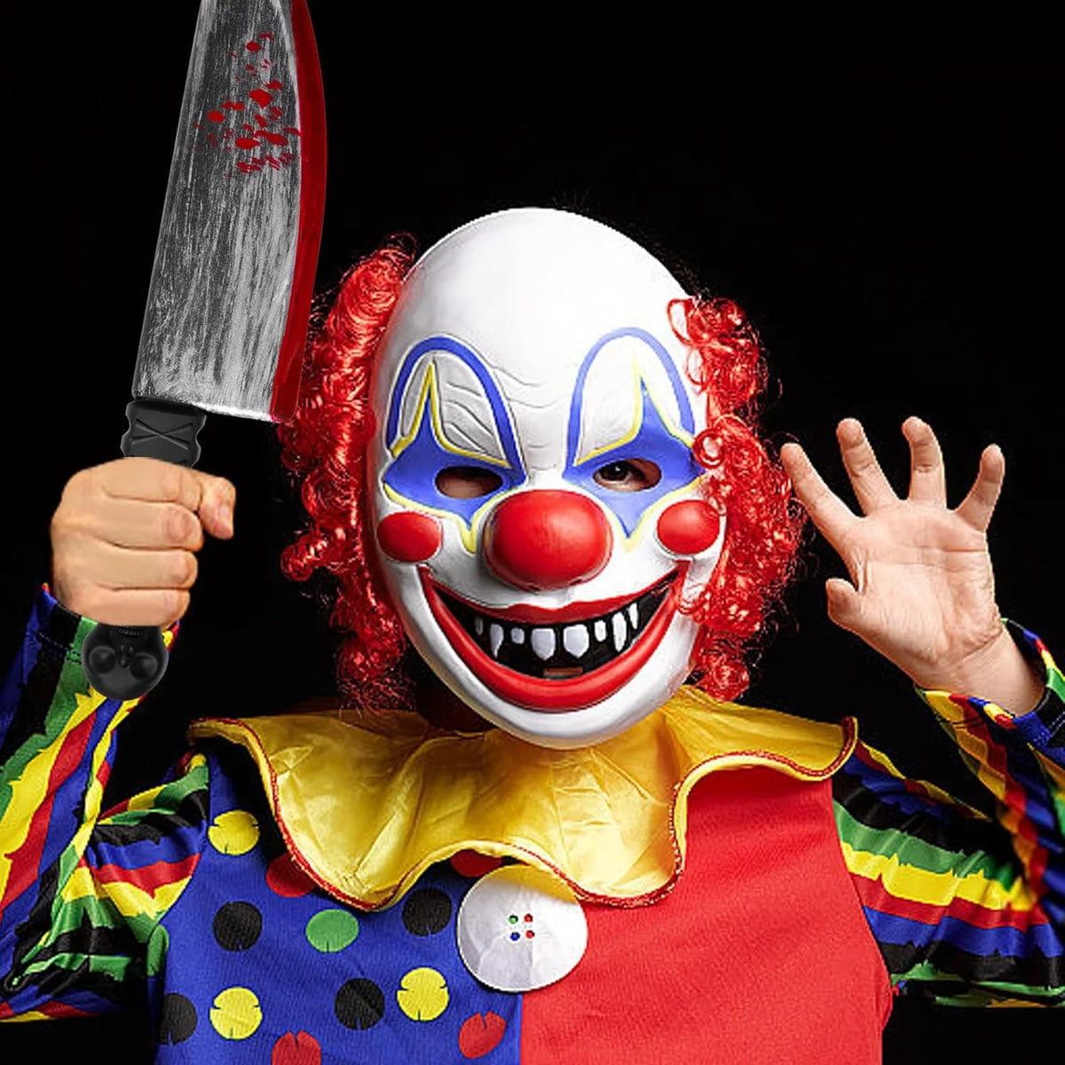 Halloween Bloody Butcher Knife Prop Scary Plastic Slasher Cleaver Knife Props for Halloween Haunted House Costume Accessories