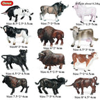 Oenux Montessori Miniature Lion Shark Horse Dinosaur Animals Model Set Action Figures Figurine Zoo Cute Education Kids Toy Gift