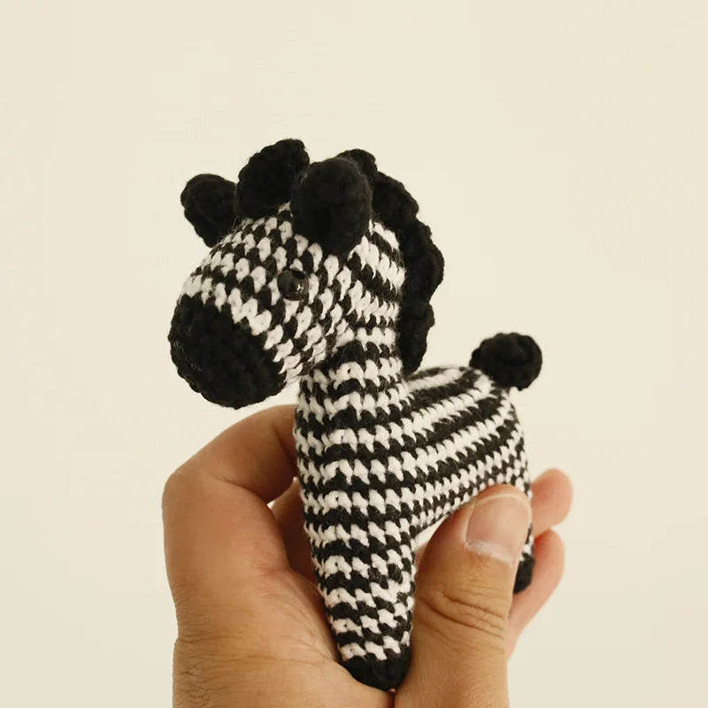 Funny Zebra Crochet Keyrings For Bag Pendant Handmake Animal Doll Knitting Keychain Cute Sheep Keyrings Gifts Custom Accessories