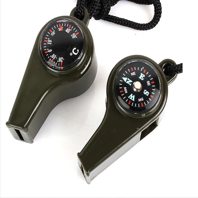Outdoor Whistle Plastic Multifunctional 3-in-1 Whistle Survival Whistle Compass Thermometer Whistle Referee Whistle