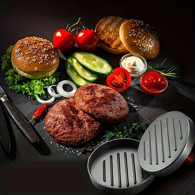 1PC Non-Stick Burger Press Patty Maker Metal Hamburger Mold for Beef Cheese Veggie Burger Making Suitable for BBQ Grill Cooking