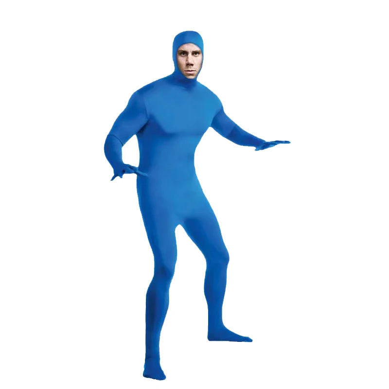 24 Zentai Invisible Jumpsuit Cosplay Costume Bodysuits Halloween Carnival Skin Tight Suit Spandex Stretch Disappearing Jumpsuit