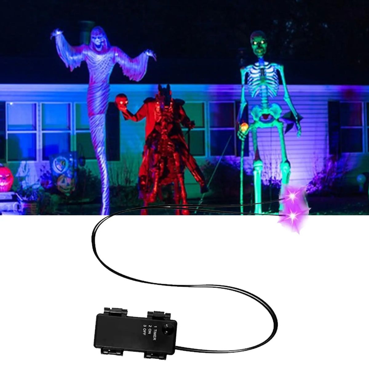 Halloween LED Glowing Eyes With Timer Light Up DIY Eyes For Skeleton Pumpkins Masks Tombstones Indoor Outdoor Horror Decors