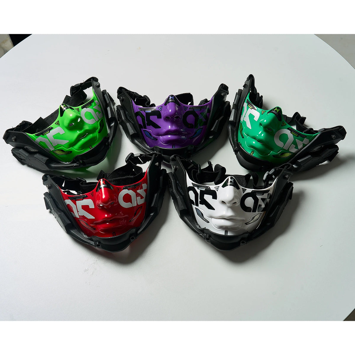 5 Color Cyberpunk Half Face Mask Mecha Style Halloween Cosplay Mask Adjustable Strap Breathable Comfort Party Costume Face Cover