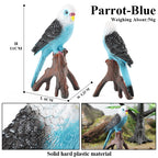 Oenux Bird Forest Animal Parrot Macaw Cockatiel Cockatoo Agapornis Puffin Model Solid PVC Garden Decoration Education Kids Toy