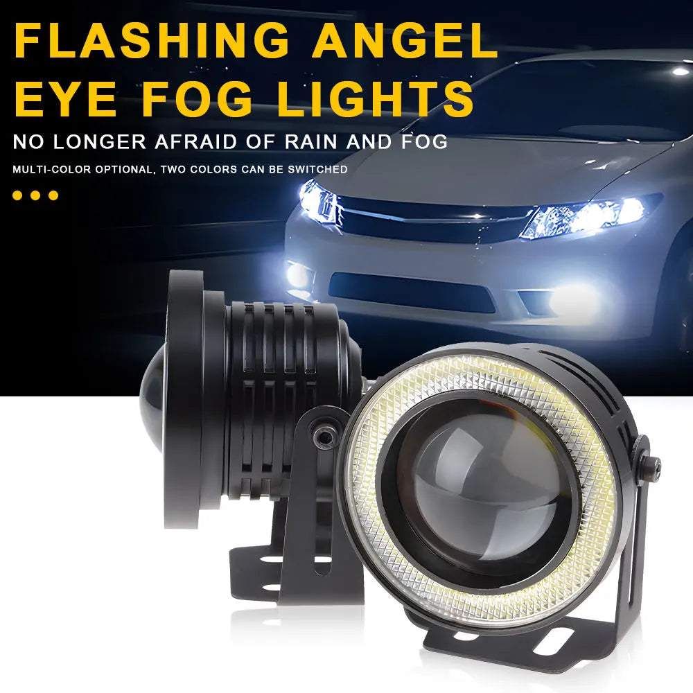 Car COB Auto DRL Led 12V HeadLamps Angel Eyes Fog Lamp Waterproof Headlights Daytime Running DayLight Turn Signal Trunk Led