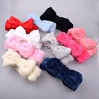 Women Solid Bow Headbands Coral Fleece Makeup Spa Wash Face Turban Head Wrap Girls Hair Towel Accessories Head Band Hairbands