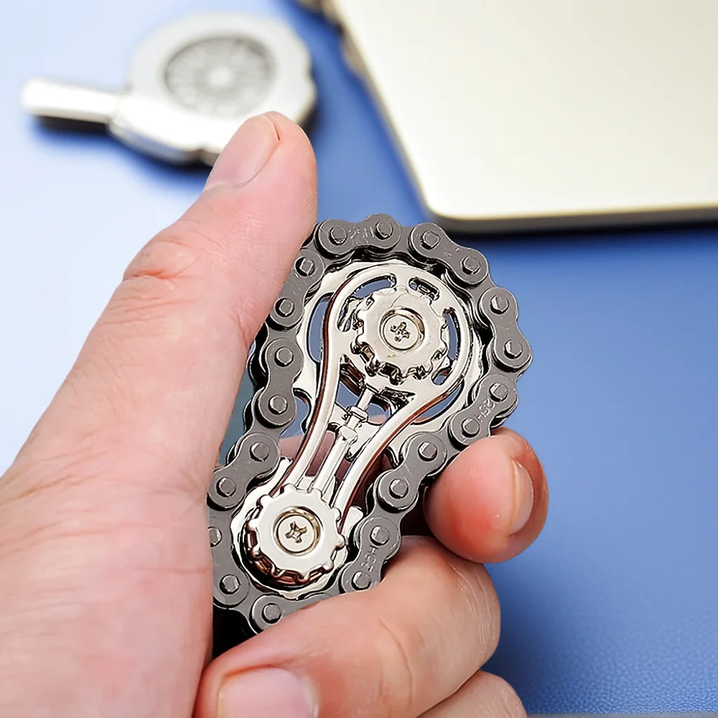Rainbow Fidget Spinner Zinc Alloy Mechanical Bike Chain Gear Sprocket Flywheel Silent Hand Spinner Iridescent Colorful Stress