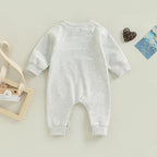 Citgeett Autumn Infant Baby Girls Boys Spring Jumpsuit Cartoon Letter Print Long Sleeve Full Length Romper Fall Clothes