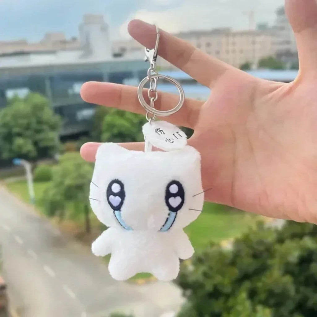 Cute headphone cat doll pendant, cartoon healing keychain, plush toy, doll, schoolbag, bag hanging decoration