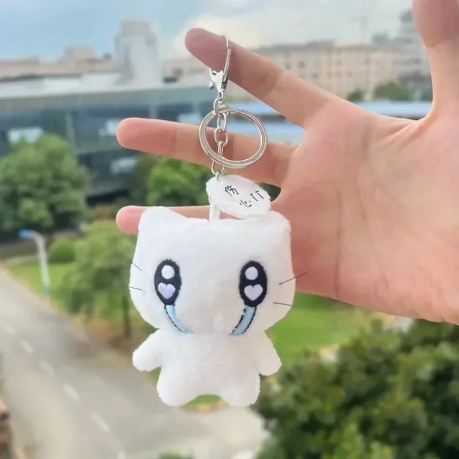 Cute headphone cat doll pendant, cartoon healing keychain, plush toy, doll, schoolbag, bag hanging decoration