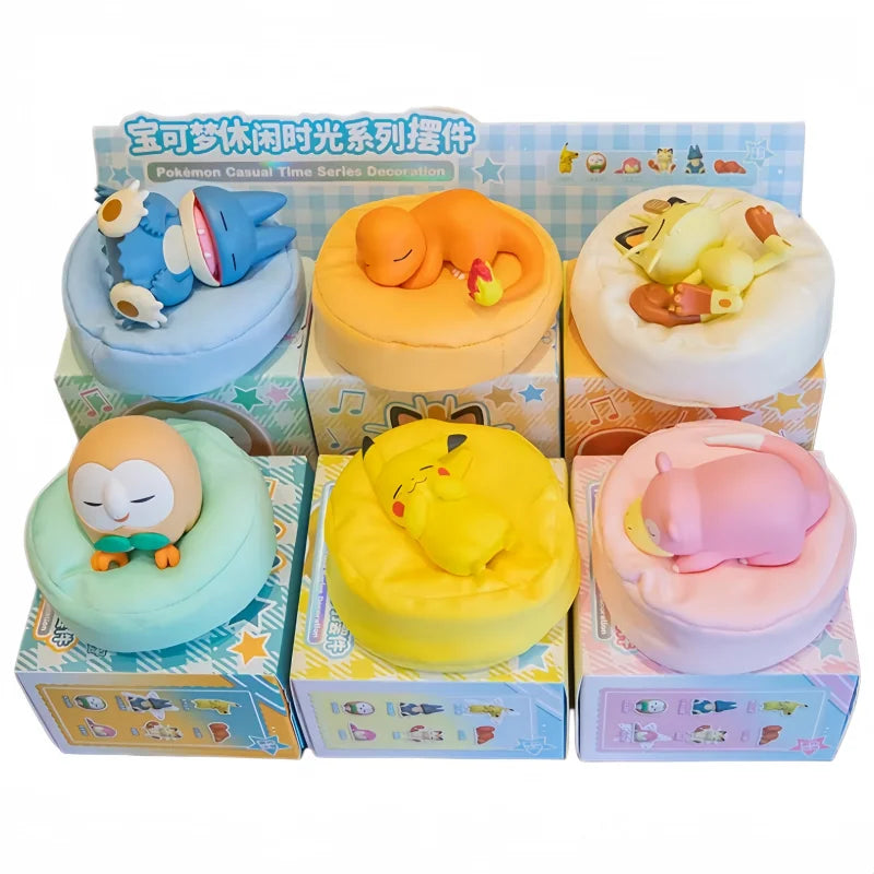 Genuine Product Pokémon Sleeping posture model ornament Serie Anime Action Figure Sylveon Umbreon Charmander Model Doll Toy Gift