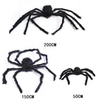 30/90/150cm Halloween Black Scary Giant Spider Huge Spider Web Halloween Decor Home Bar Haunted House Prop Holiday Outdoor Decor