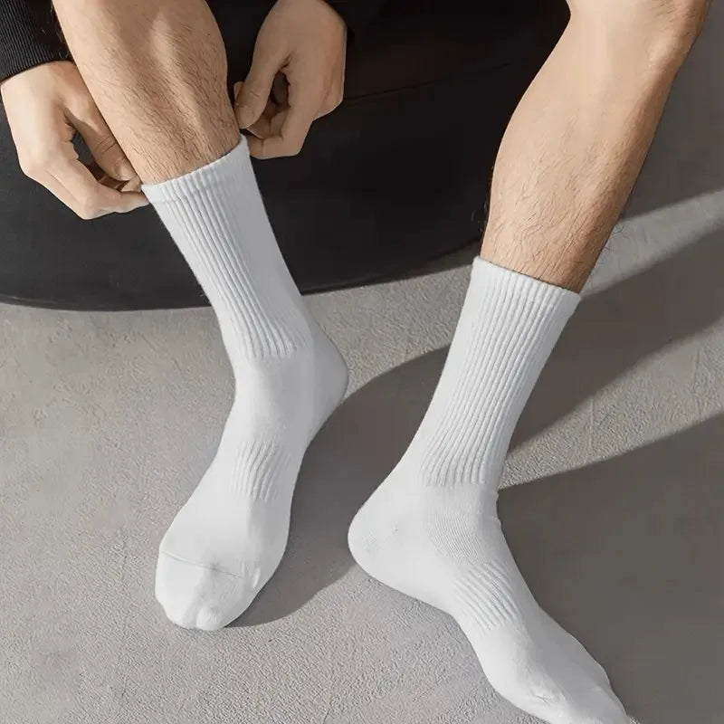 10/20 Pair Men Women Anti Odor Knitted Mid Tube Socks Suitable All Seasons Sweat Absorbing Breathable Couples Casual Sports Sock