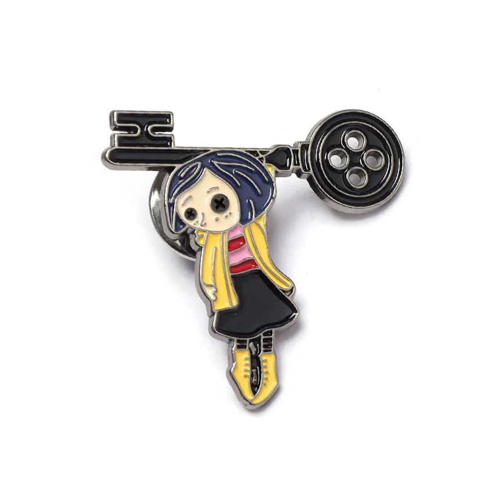 Horror Animated Films Doll Enamel Pins Cartoon Character Role Brooch Lapel Badge Punk Halloween Jewelry Gift for Friend