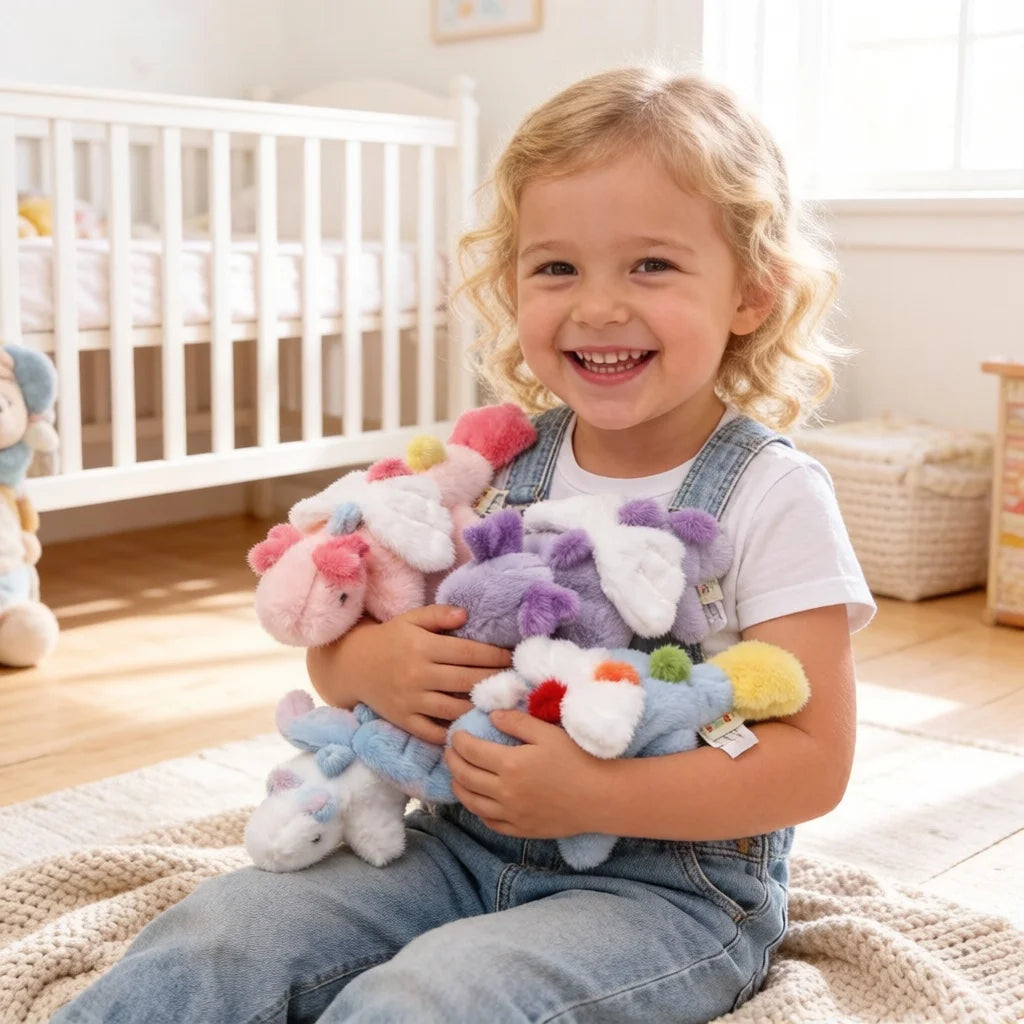 12 Colors 25cm 33cm Cute Fly Dargon Plush Toy Creative Colorful Dargon Soft Doll Work Buddy Sleep Soothing Doll Children Gift