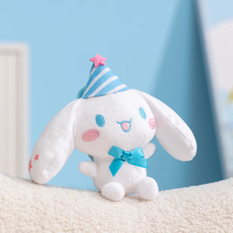 Sanrio Happy Cinnamoroll Plush Pendant Bag Accessories Plush Keychain Girls Backpack Car Phone Hanging Plush Keyrings