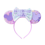 Mouse Ears Headband Cartoon Sequin Bows Headband Birthday Party Christmas Halloween Princess Cosplay Costume For Women Adult