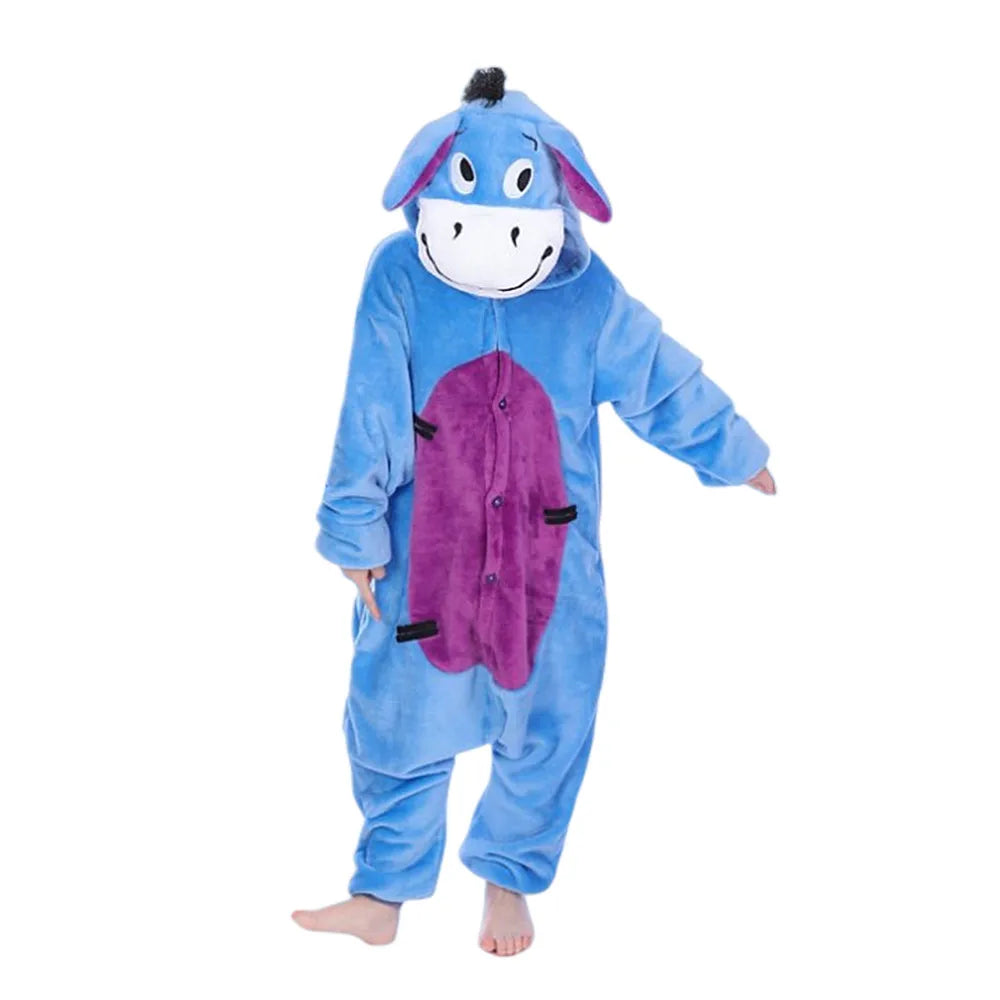 Cartoon Kigurumi For Children Kids' Animal Onesie Pyjamas Dog Wolf Dragon Dinosaur Halloween Carnival One-piece Costume Homewear