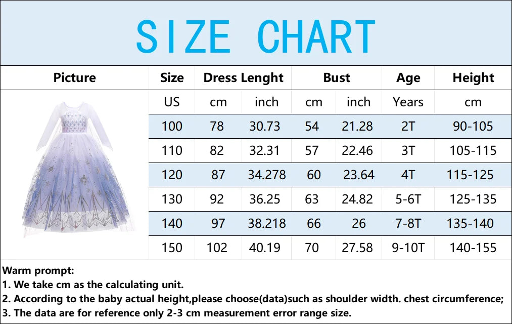 Disney Kid Girls Cosplay Frozen Elsa Mesh Costumes Snow Queen Elsa Princess Long Dress Halloween Party Carnival Clothes Vestido