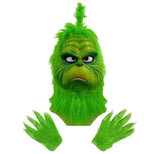 Santa Claus Costume Set Christmas Party Prom Adult Role Playing Green Monster Shaggy Halloween Cosplay Suit Gloves Mask