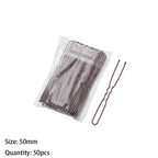 50pcs 50/60/70mm Hair Pin And Clips U Shape For Headpiece Women Girls Hairpins Accessories Bride Wedding Head Jewelry Decoration