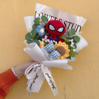 Amine Super Hero Spider-Man Stuffed Plush Dolls Creative Handmade Bouquets for Boys Graduation Christmas Birthday Gifts