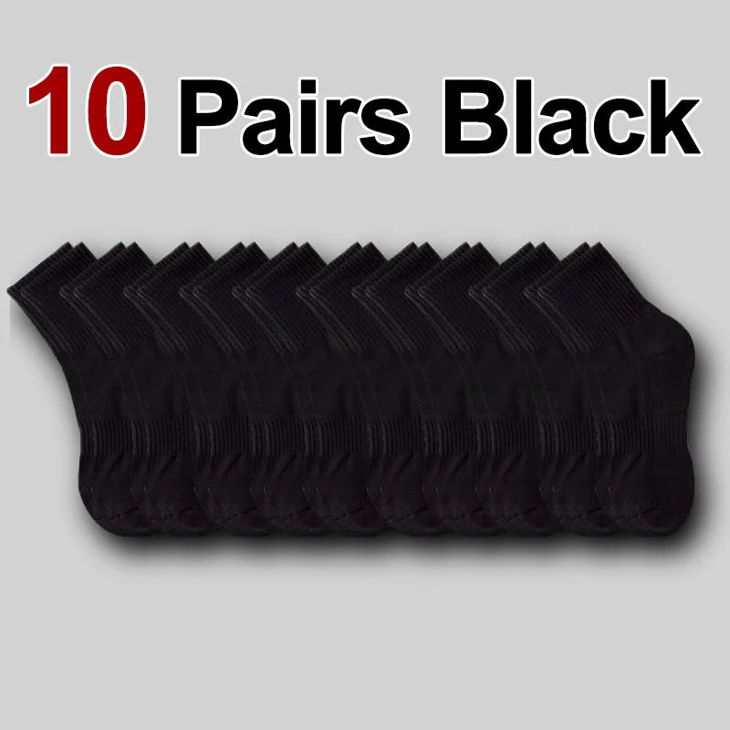 10/20/30 Pairs Neutral Solid Color Mid Calf Round Neck Socks Spring Autumn Sweat Absorbing Breathable All Season Sports Socks