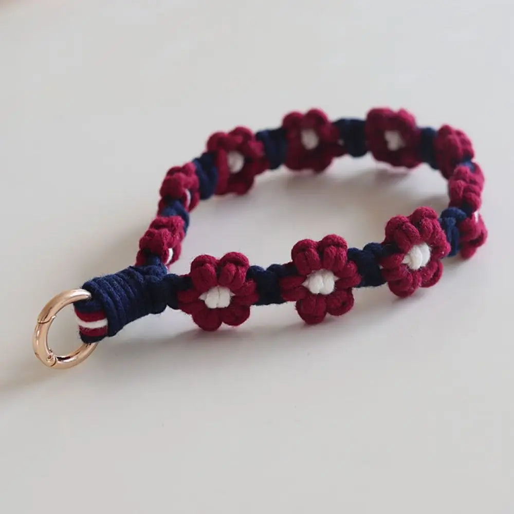 Korean Style Boho Phone Case Rope Keyring Bag Hanging Crochet Macrame Wristlet Phone Wristband DIY Craft Accessories