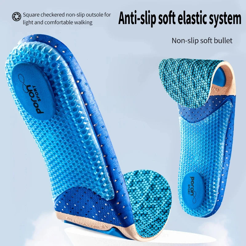 1Pair Sport Silicone Insoles for Shoes High Elastic Shock-absorbing Insole for Feet Arch Support Orthopedic Men Women Shoe Sole