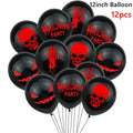 12pcs Halloween Ghost Balloons Spider Witch Bat Pumpkin Skeleton Horror Happy Halloween Party Decoration Carnival Party Supply