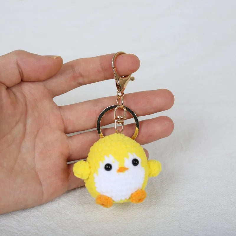 Mini Penguin Series Crochet Keychain For Car Keys Pendant Cartoon Animal Doll Keyrings Knitted Penguin Keychain Custom Accessory
