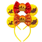 Mouse Ears Headband Cartoon Sequin Bows Headband Birthday Party Christmas Halloween Princess Cosplay Costume For Women Adult