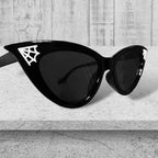 1pcs Gothic Cat Eye Spiderweb Sunglasses Dark for Halloween Gothic Fashion & Wedding Party 2025 Supplies Halloween Decoration