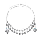 Retro Silvery Alloy Hollow Moon Pendant Forehead Headpiece for Women Boho Ethnic Indian Hippie Party Hair Accessories Jewelry