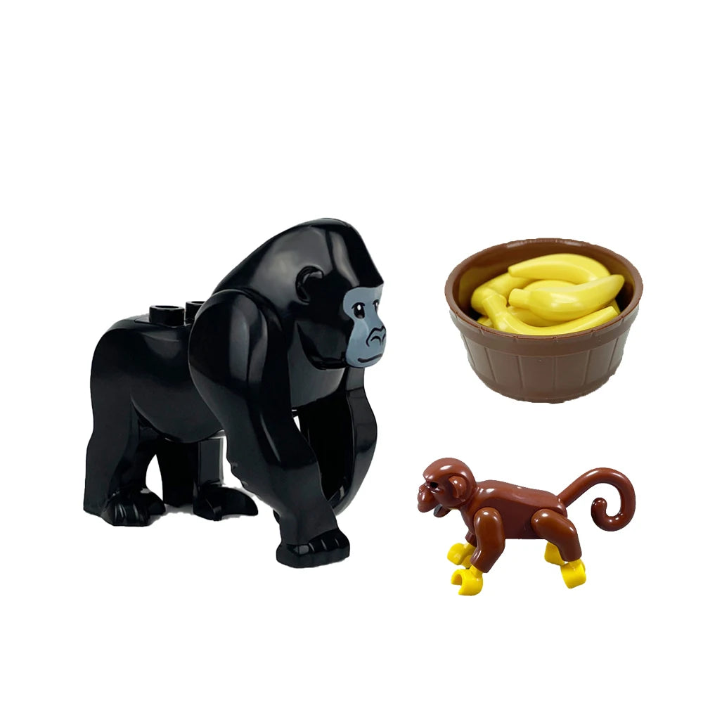 MOC Animal Scene Building Blocks Zoo Ducks Cat Dog Penguin Eagle Dove Wolf Bear Deer Shark Snake Mice Sheep DIY Toys Bricks K055