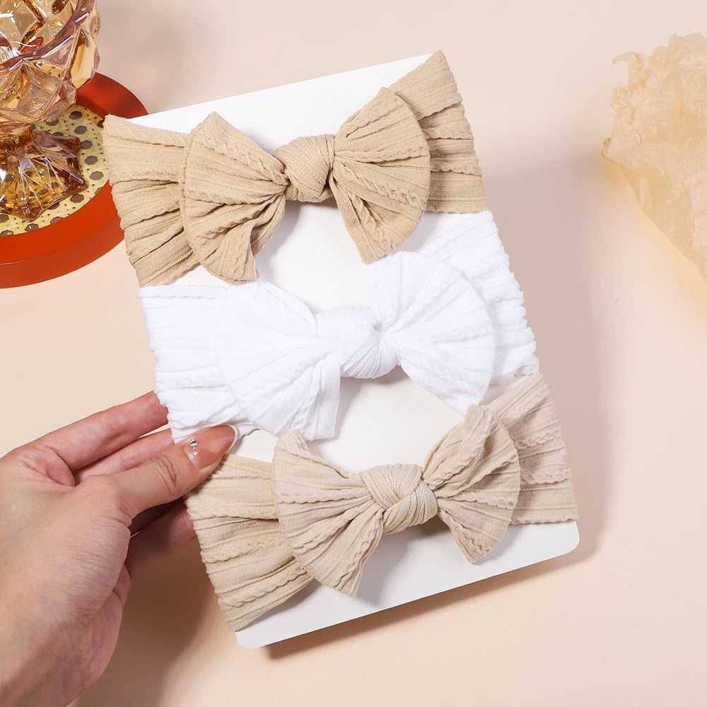 3Pcs/Lot Cable Knit Baby Headbands For Children Elastic Baby Girls Turban Kids Hair Bands Newborn Headwrap Baby Hair Accessories