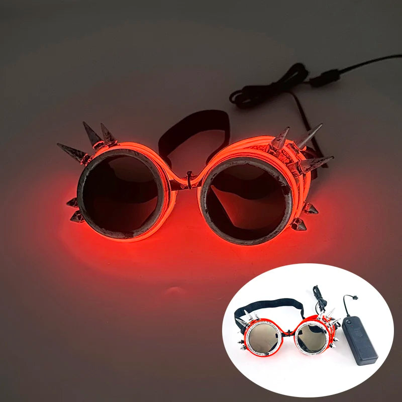 1 pcs Punk Glasses Men Women Costumes Sunglasses Luminous Led Sunglasses Boys Girls Eyewear Halloween Christmas Decor Sunglasses