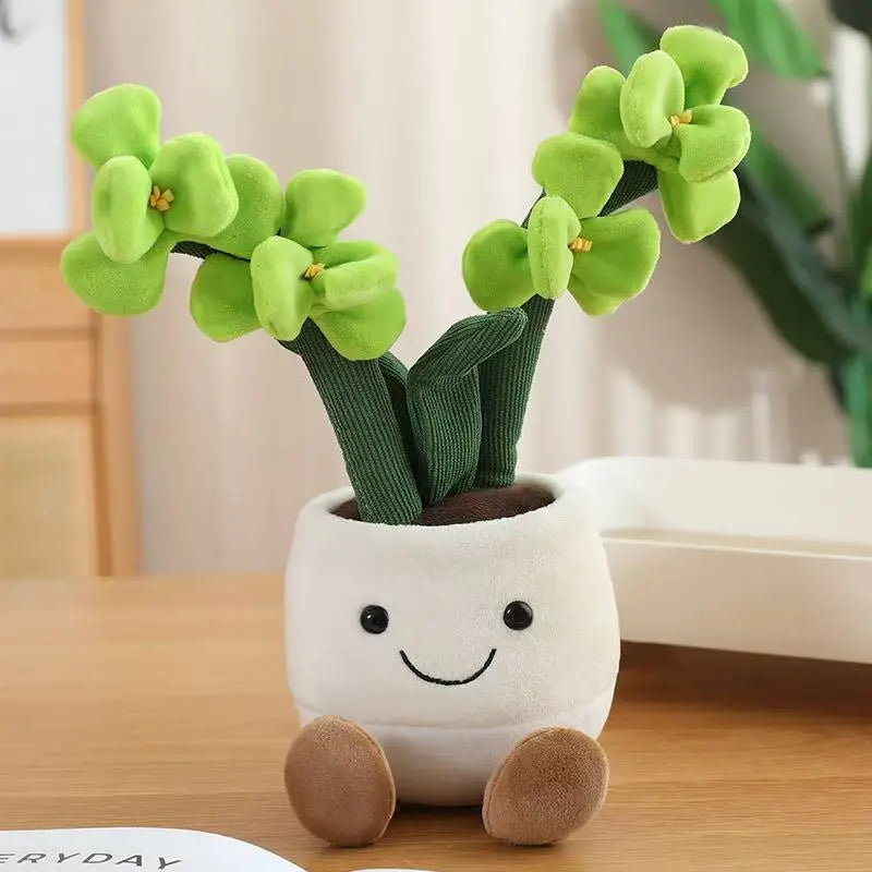 35cm Flowerpot Figurine Simulation Filled Plush Toy Figurine Cartoon Anime Cute Pillow Fun Home Decoration Office Ornament