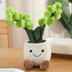 35cm Flowerpot Figurine Simulation Filled Plush Toy Figurine Cartoon Anime Cute Pillow Fun Home Decoration Office Ornament