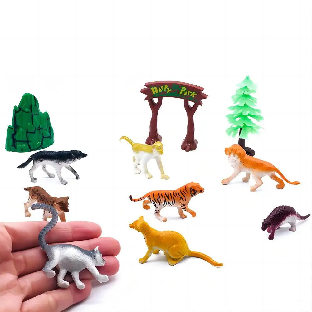 96pcs Animal Model Wild Jungle Zoo Plastic Action Figures Tiger Lion Collection Model Doll Educational Toy for Children Gift