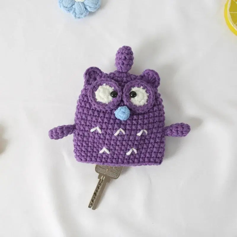 Cute Crochet Cactus Keychain For Keys Storage Bag Keyring Knitting Ladybug Bag Keyrings Wholesale Custom Car Keychain Accessory