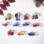 1/11Pcs Disney Cars Lightning McQueen Keychain Accessories Acrylic Charms Pendant For Bag Funny Key Holder Backpack Decoration
